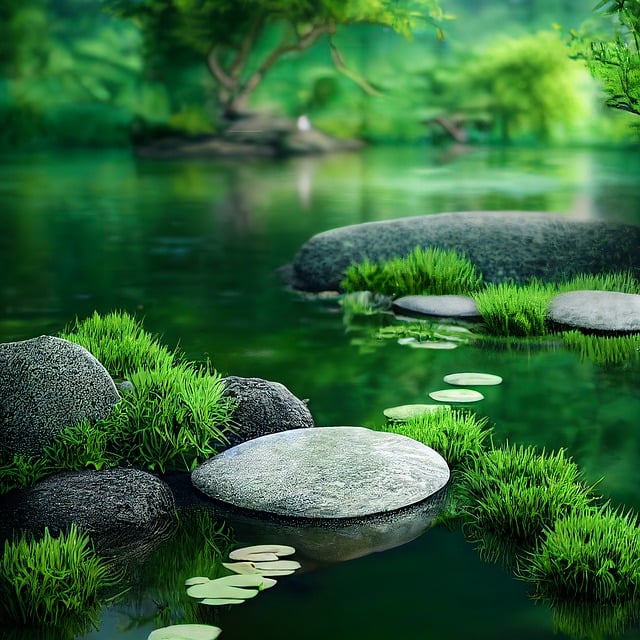 des galets dans l'eau